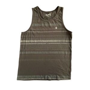 Volcom Schmackers Stripe Tank Top Mens Large Charcoal Grey A55112T1 Sleeveless